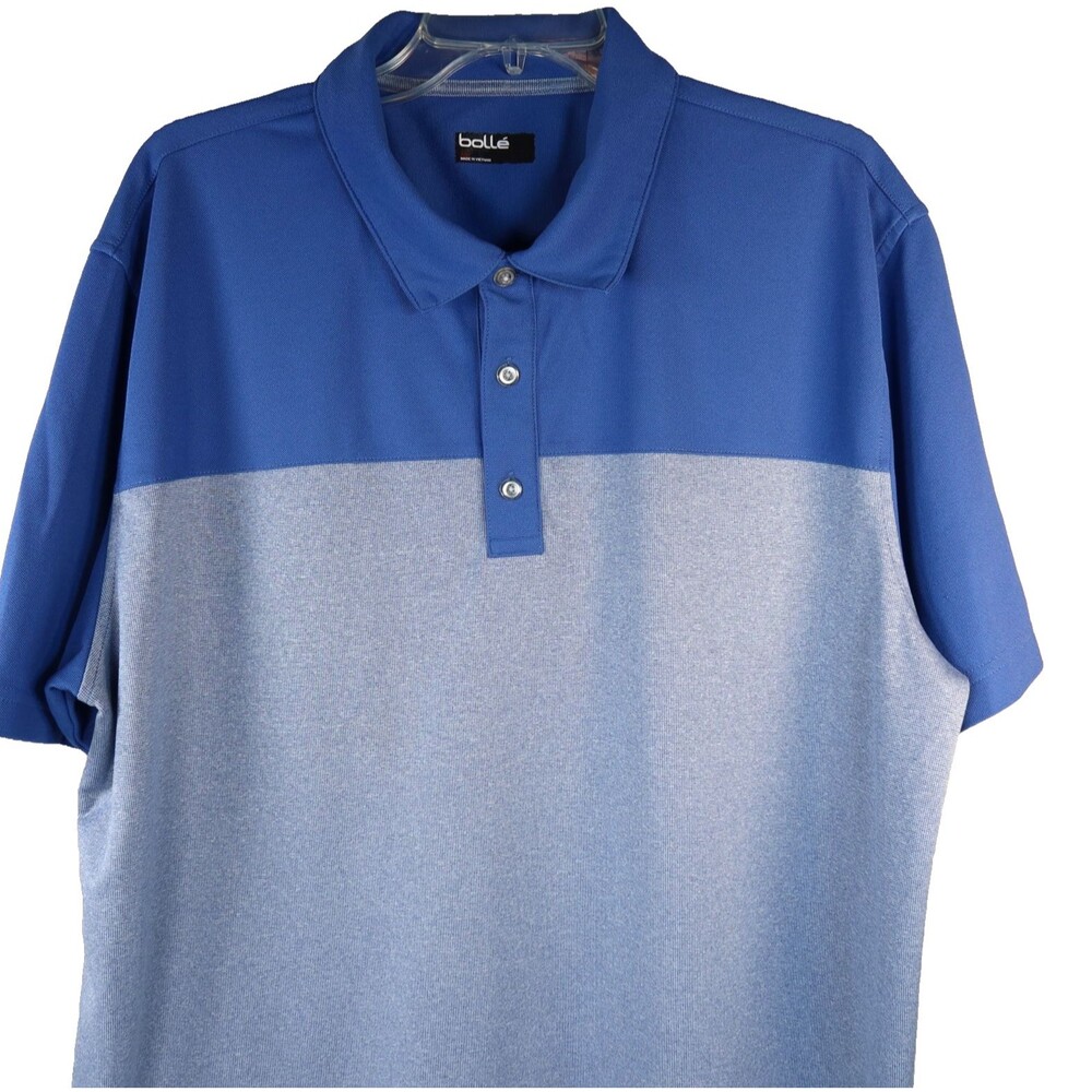 Bolle Blue Men's Short Sleeved Polo Shirt Size XXL Moisture Wicking Golf Casual